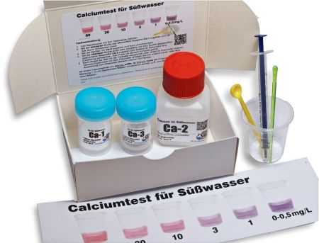 Calciumtest für Süßwasser - 0,5 bis 60mg/l messen mit Farbtafel oder hochgenau mit Fotometer